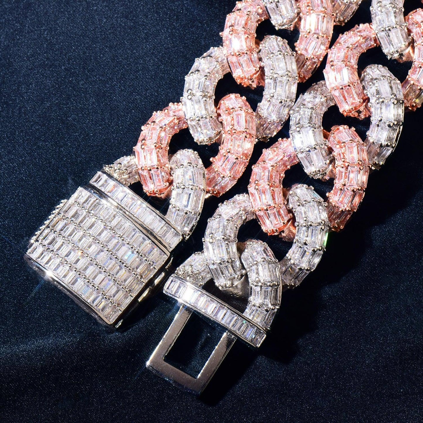 21mm Iced Out Step Cut Cuban Chain Necklace with Copper & Zircon - CaratixJewelry