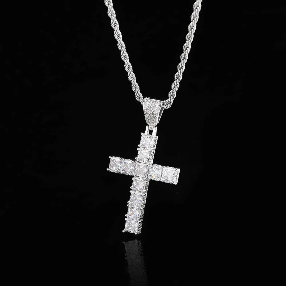 Custom Pendants Square-Cut Iced Cross | Vintage Hip Hop Necklace for Men | Caratix - CaratixJewelry