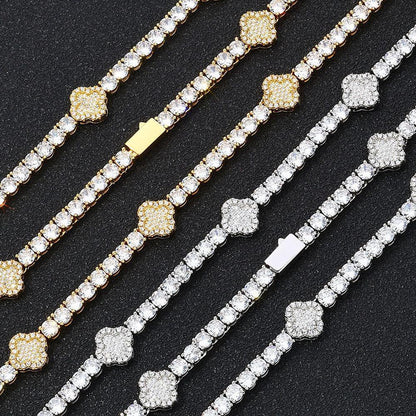 Zircon Tennis Chain Bracelet with Spring Clasp Hip Hop Jewelry for Men | Caratix Jewelry - CaratixJewelry