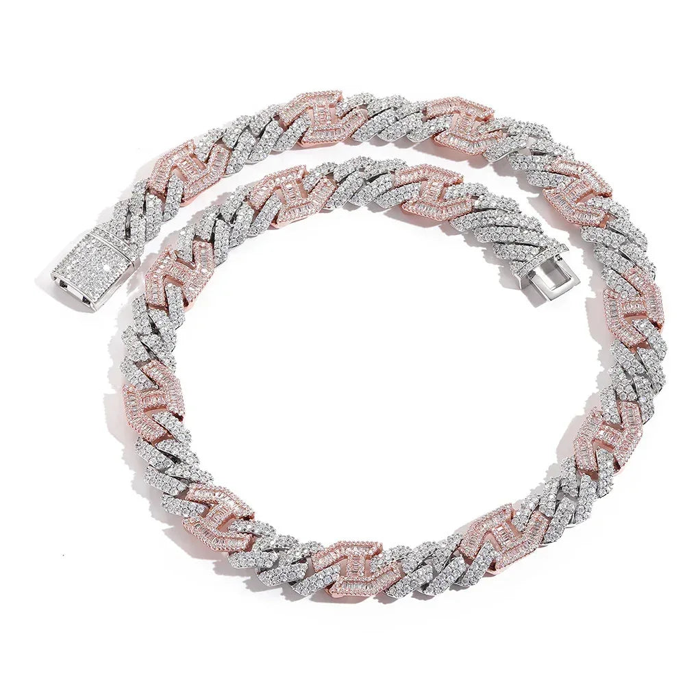 15mm Iced Out Cuban Chain Zircon Hip Hop Jewelry Necklace - CaratixJewelry