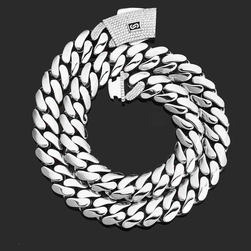 Enamel Moissanite Tennis Chain Necklace – S925 Sterling Silver Luxury Hip Hop Jewelry - CaratixJewelry
