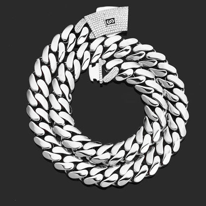 Enamel Moissanite Tennis Chain Necklace – S925 Sterling Silver Luxury Hip Hop Jewelry - CaratixJewelry