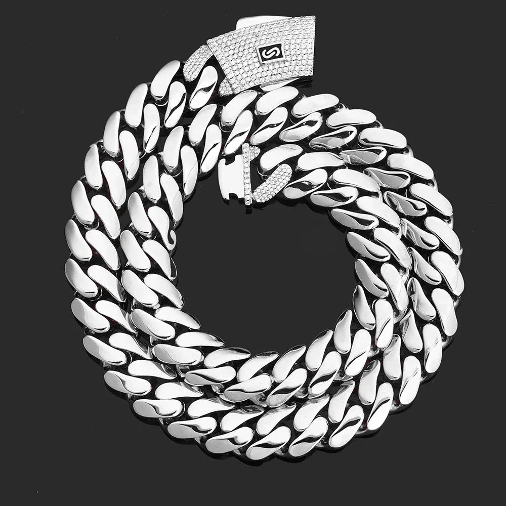 Polished Cuban Chain Necklace 14K Gold Tone Hip Hop Jewelry for Men | Caratix Jewelry - CaratixJewelry