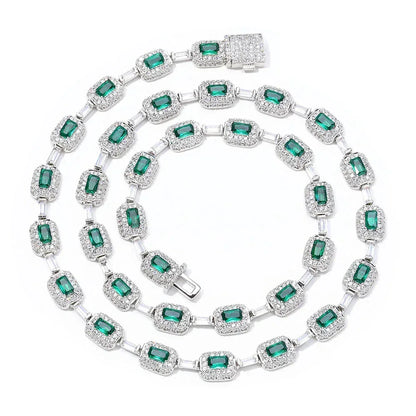 Colorful Gemstone Iced Out Zircon Rapper Chain Jewelry | Caratix Jewelry - CaratixJewelry