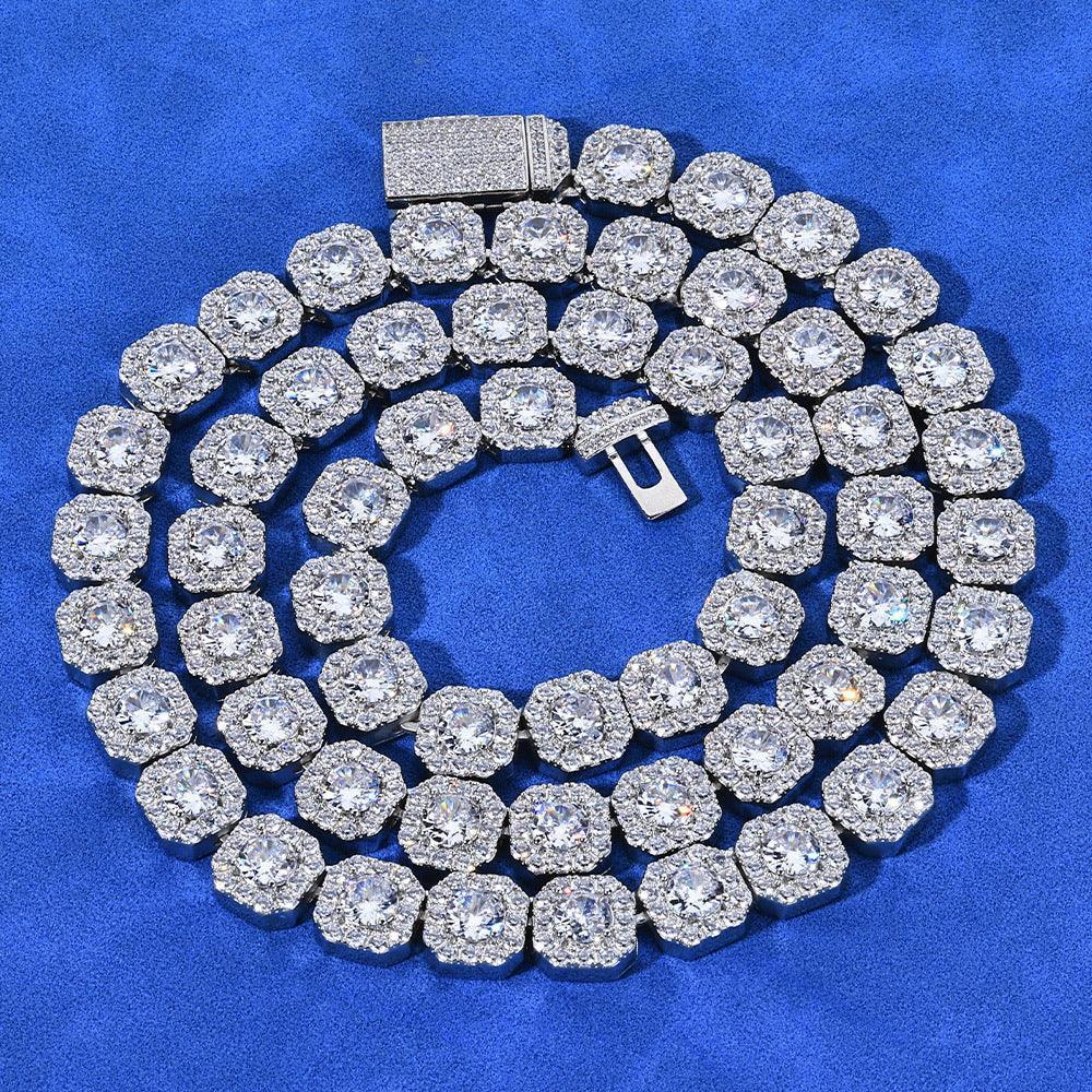 Ice Cube Moissanite Chain – S925 Sterling Silver Iced-Out Hip Hop Men’s Trendy Streetwear Necklace - CaratixJewelry