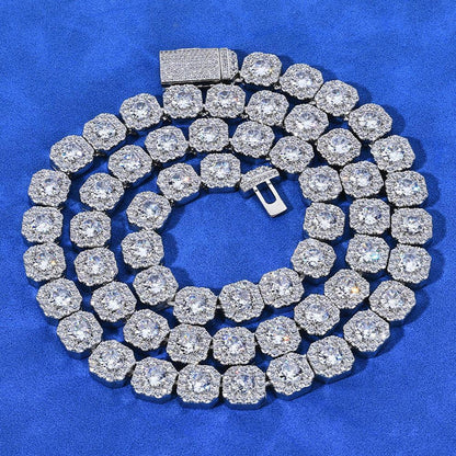 Ice Cube Moissanite Chain – S925 Sterling Silver Iced-Out Hip Hop Men’s Trendy Streetwear Necklace - CaratixJewelry