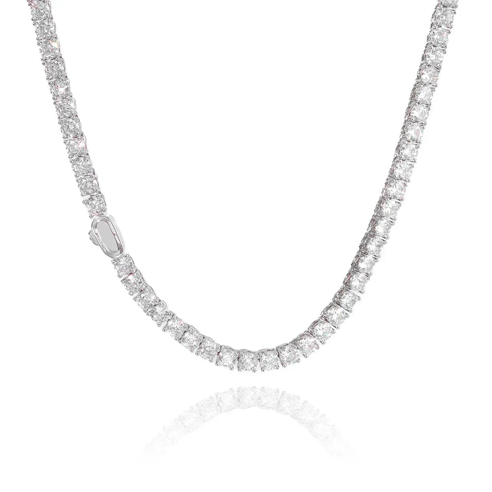 Single-Row Moissanite Tennis Chain Necklace for Women – S925 Sterling Silver Luxury Hip Hop Jewelry - CaratixJewelry