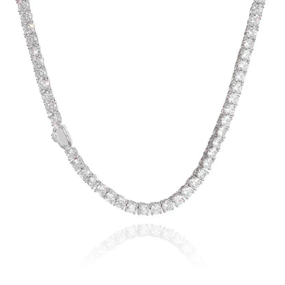 Single-Row Moissanite Tennis Chain Necklace for Women – S925 Sterling Silver Luxury Hip Hop Jewelry - CaratixJewelry