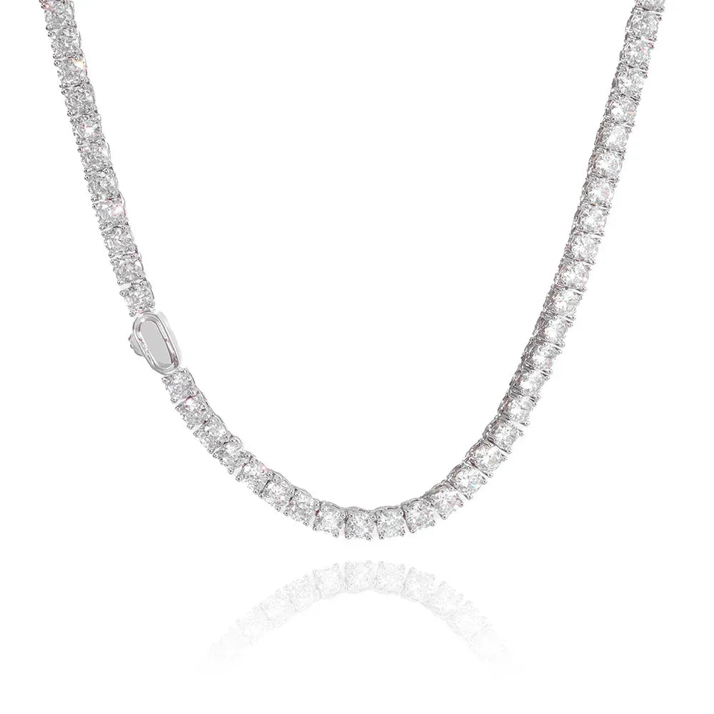 Zircon Tennis Chain Necklace Spring Clasp for Men & Women | Caratix Jewelry - CaratixJewelry