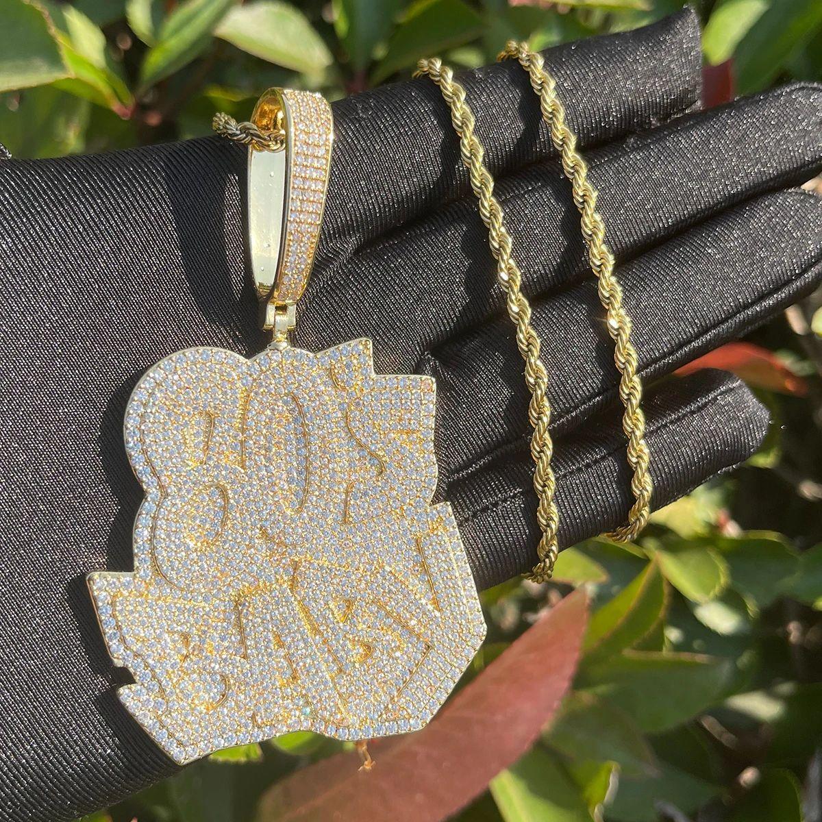 Iced Out "80S" Retro Pendant | Men's Real Copper CZ Necklace - CaratixJewelry