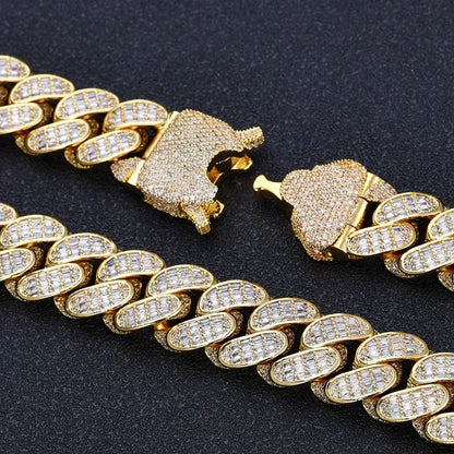 18mm Triple Row T-Cut Zircon Cuban Link Bracelet for Men | Caratix Jewelry - CaratixJewelry