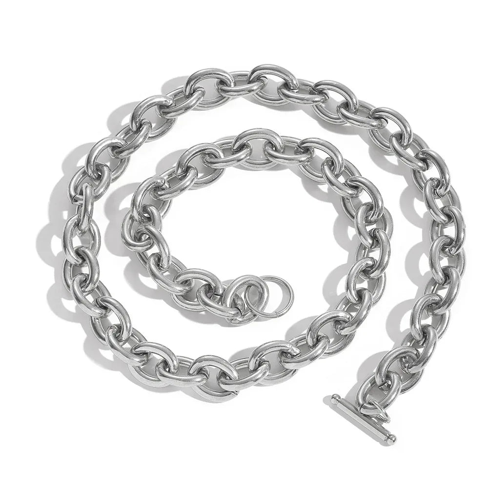12mm Stainless Steel Cross O Chain Necklace Short Hip Hop Style for Men | Caratix Jewelry - CaratixJewelry