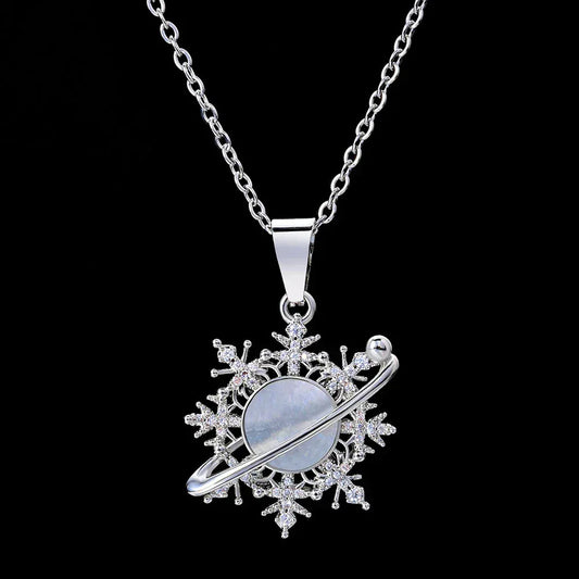 Iced Out Snowflake Star Pendant Necklace Zircon Custom Chain Style for Women | Caratix Jewelry - CaratixJewelry