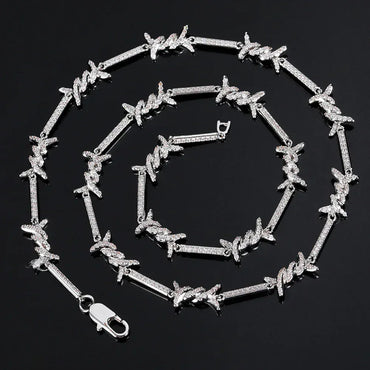 2.5mm Thorn Chain Zircon Necklace with Box Clasp for Couples | Caratix Jewelry - CaratixJewelry