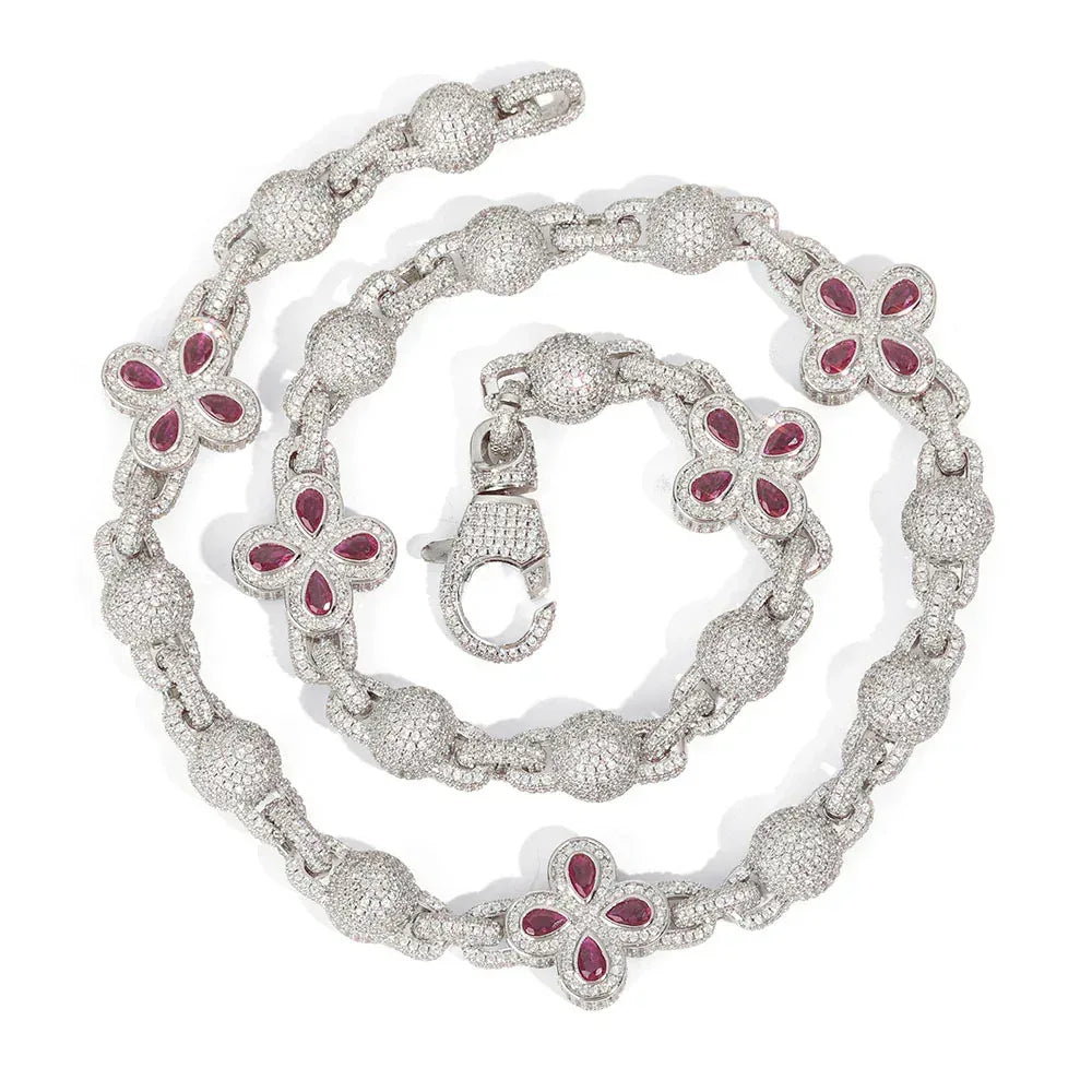 Full CZ Buckle Bead Chain Necklace – Custom Hip Hop Jewelry, Trendy Gemstone Pendant for Men | Caratix Jewelry - CaratixJewelry
