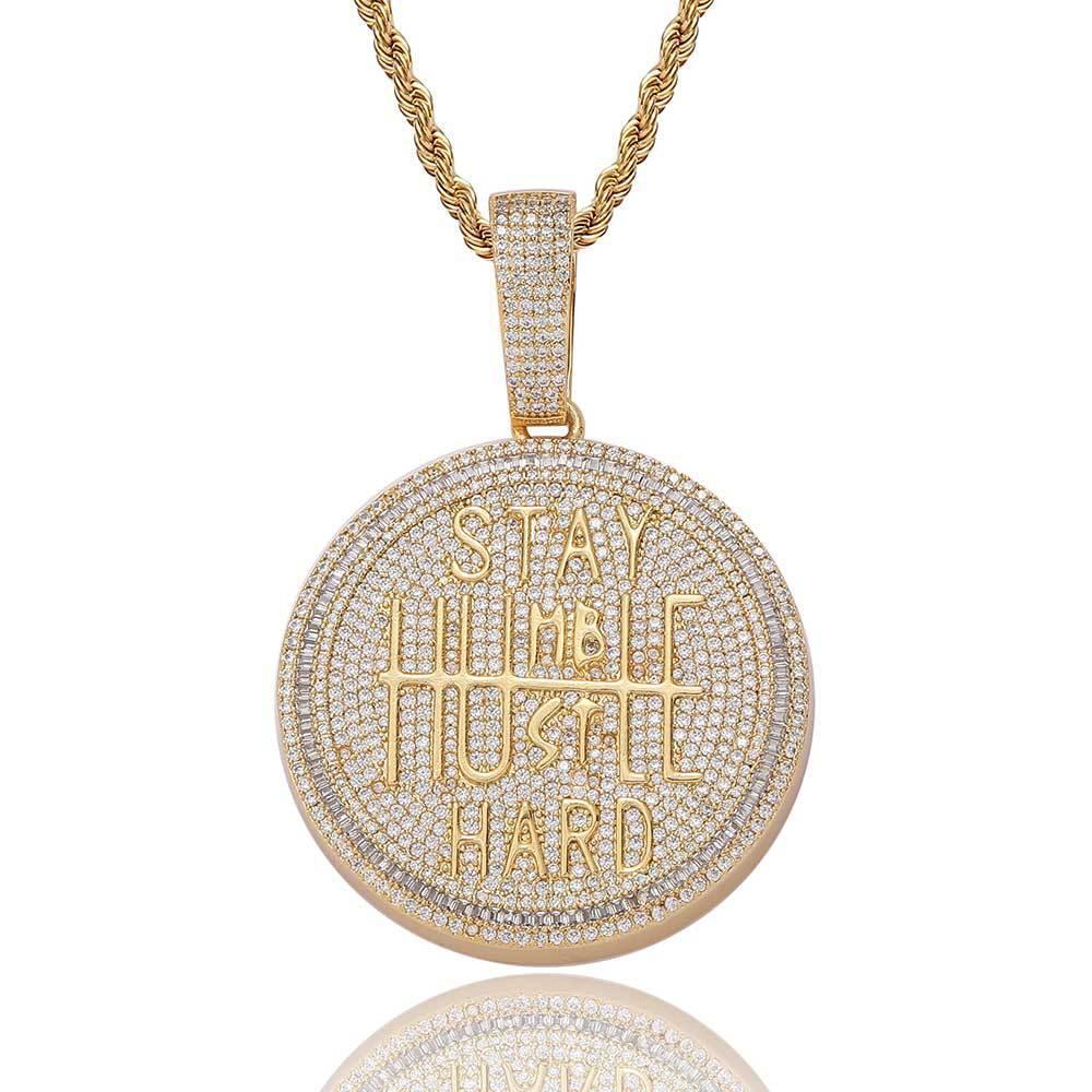 High-Quality Letter Pendant Necklace with Full Zircon Stones for Men | Caratix Jewelry - CaratixJewelry