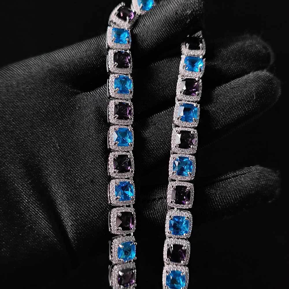 10mm Iced Out Candy Chain Necklace Colorful Rapper Iced Out Chain Style | Caratix Jewelry - CaratixJewelry