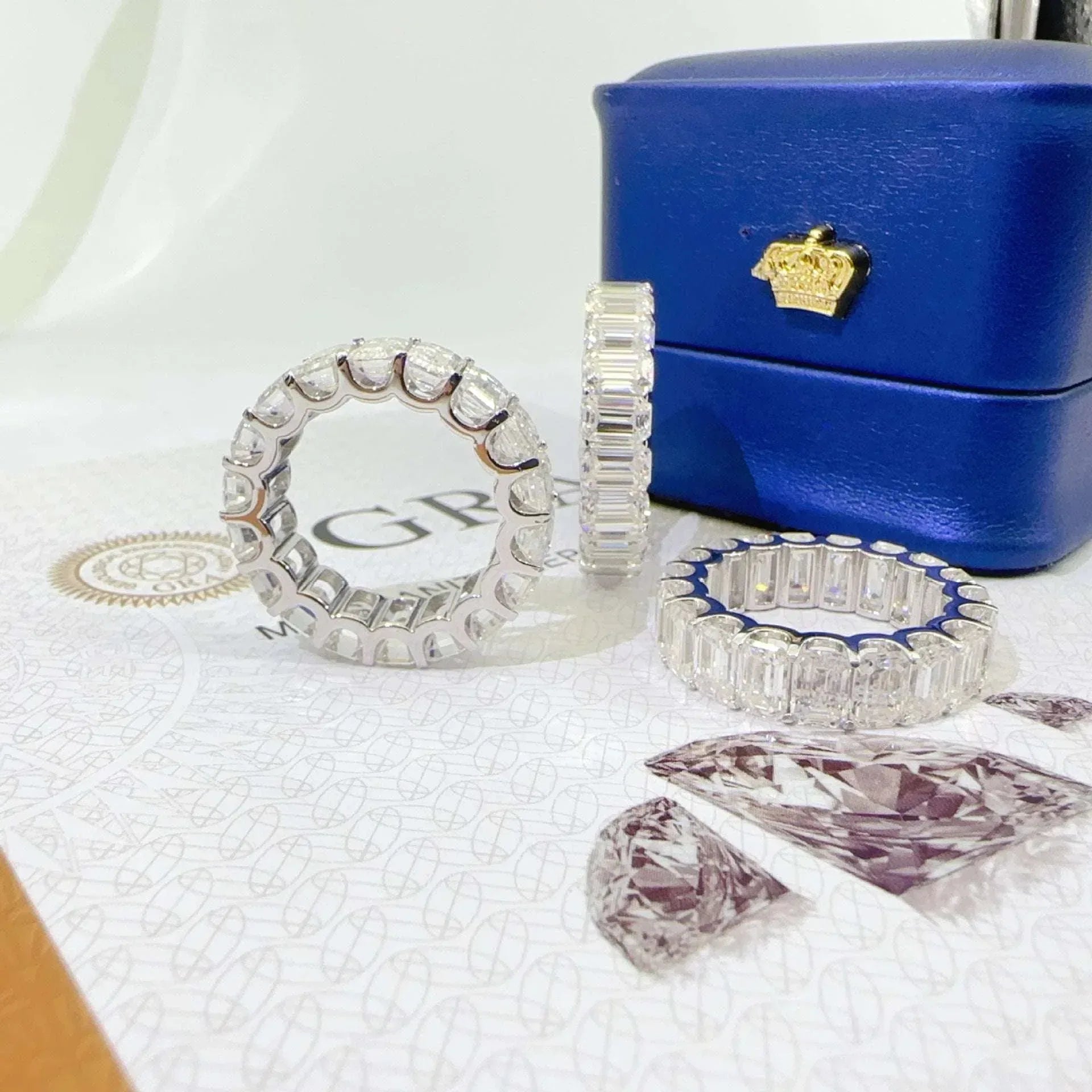 Emerald-Cut D-Color Moissanite Ring | S925 Silver Unisex Iced Out Hip Hop Jewelry - CaratixJewelry