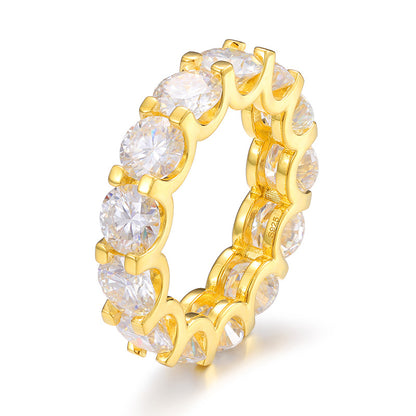Oval Moissanite Ring S925 Silver Iced Out Hip Hop | Caratix