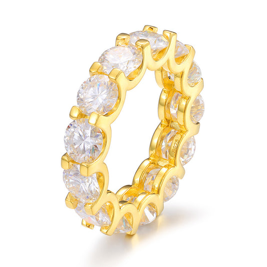 Oval Moissanite Ring S925 Silver Iced Out Hip Hop | Caratix