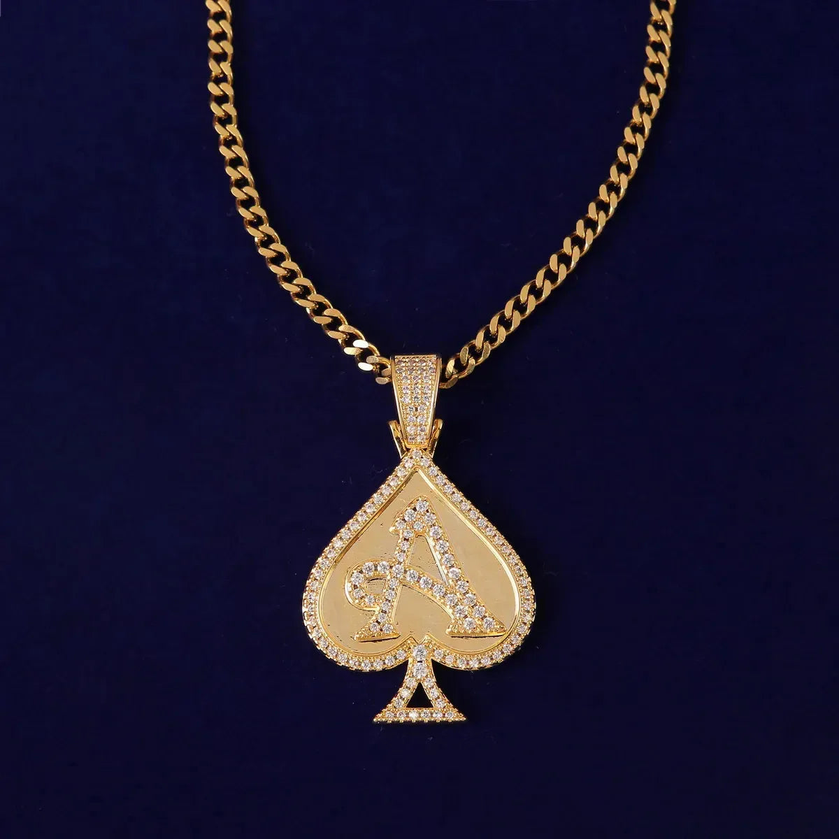 Men's Poker Necklace | Premium Copper CZ Casino Jewelry Caratix - CaratixJewelry