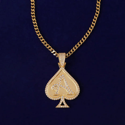 Men's Poker Necklace | Premium Copper CZ Casino Jewelry Caratix - CaratixJewelry