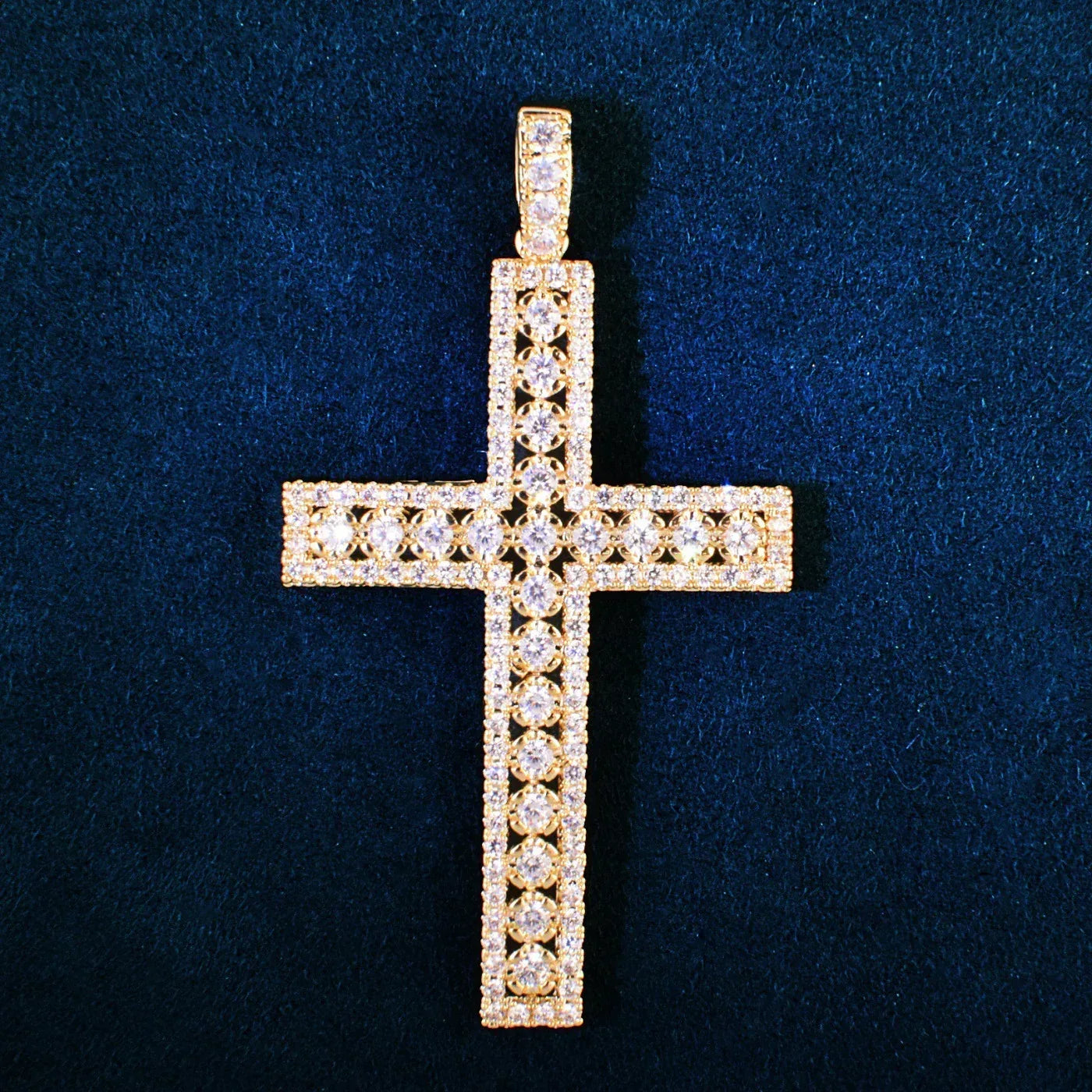 Iced Out Cross Pendant Necklace | CZ Hip Hop Unisex Streetwear Jewelry - CaratixJewelry