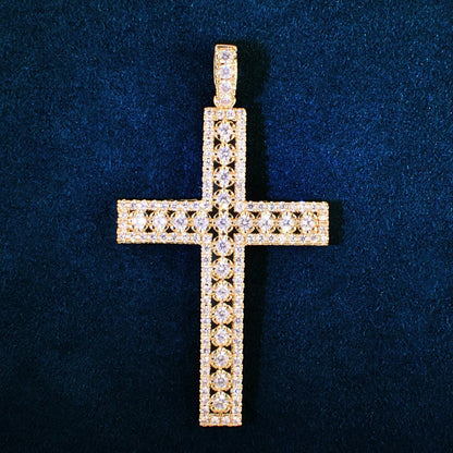 Iced Out Cross Pendant Necklace | CZ Hip Hop Unisex Streetwear Jewelry - CaratixJewelry
