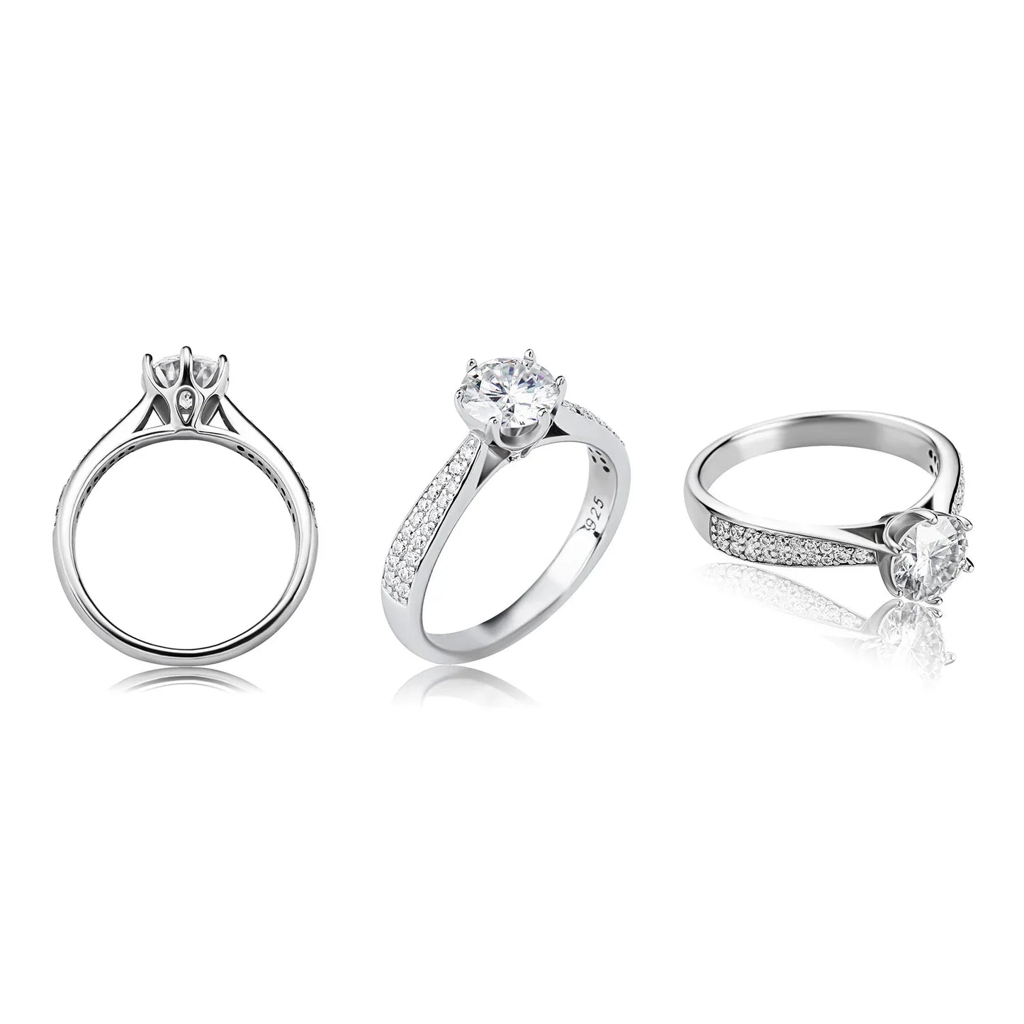 D Color VVS1 Moissanite Ring | S925 Silver Platinum Plated | Caratix