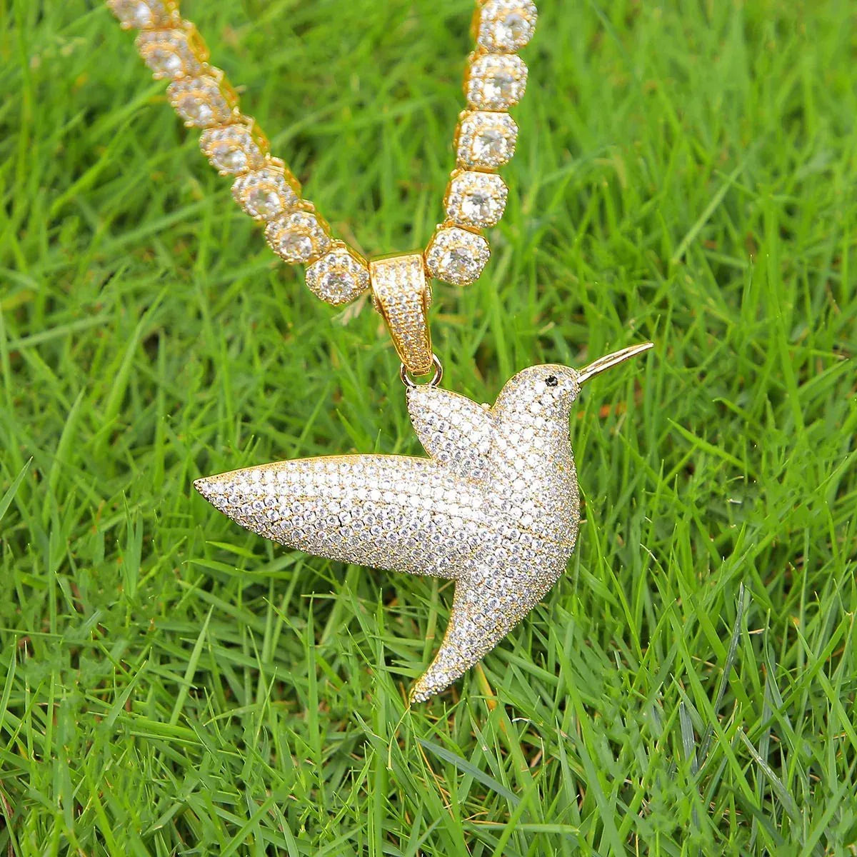 Men's Flying Bird Necklace | Premium Copper CZ Spirit Jewelry Caratix - CaratixJewelry