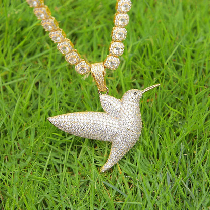 Men's Flying Bird Necklace | Premium Copper CZ Spirit Jewelry Caratix - CaratixJewelry