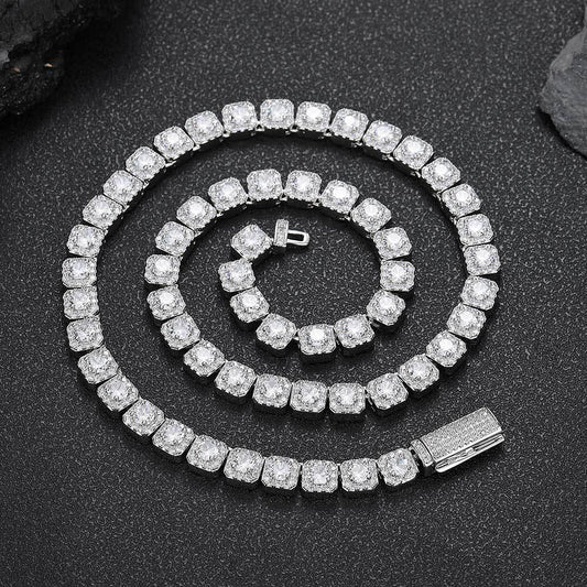 7mm Flip Clasp Iced Out Zircon Cuban Chain Necklace for Men | Caratix Jewelry - CaratixJewelry