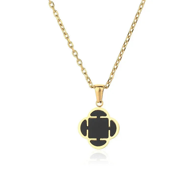 Minimal Floral Charm Pendant Necklace Stainless Steel for Women | Caratix Jewelry - CaratixJewelry