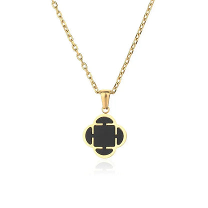 Minimal Floral Charm Pendant Necklace Stainless Steel for Women | Caratix Jewelry - CaratixJewelry