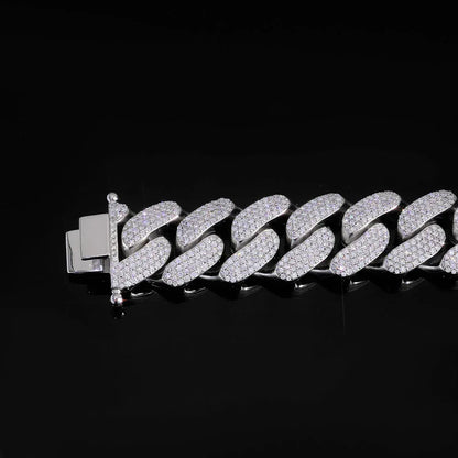 22mm Four Row Cuban Chain Necklace Zircon - CaratixJewelry