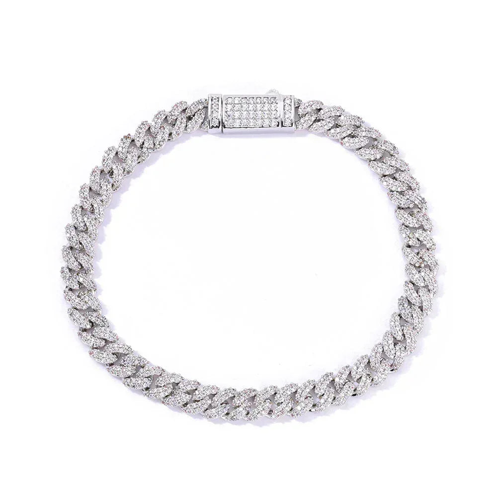 Custom 7mm Double Row Bubble Bracelet Zircon Hip Hop Jewelry for Men | Caratix Jewelry - CaratixJewelry