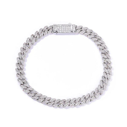 Custom 7mm Double Row Bubble Bracelet Zircon Hip Hop Jewelry for Men | Caratix Jewelry - CaratixJewelry