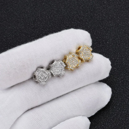 Full Zircon Stud Earrings for Men | Trendy Hip Hop Jewelry | Caratix Jewelry - CaratixJewelry