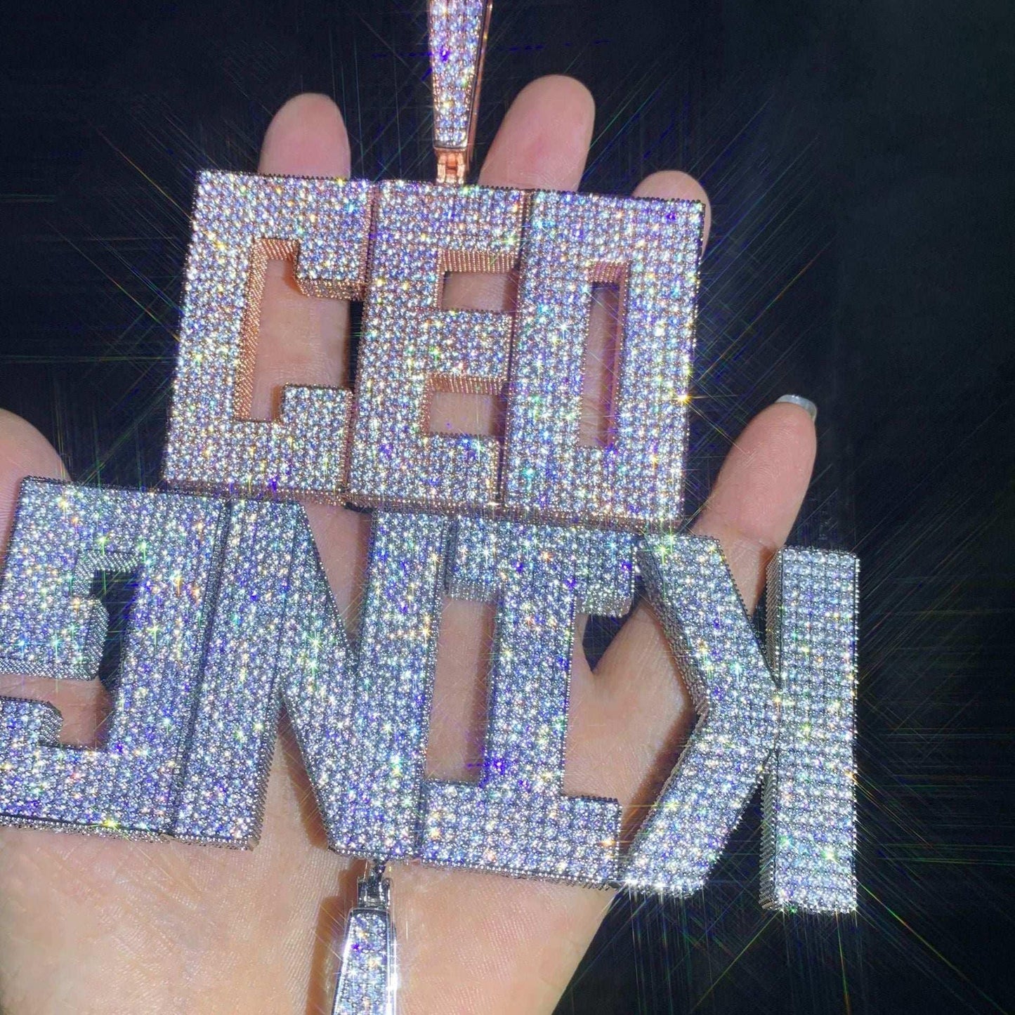 Iced Out Letter Pendant | DIY CZ Initial Hip Hop Necklace for Trendy Streetwear - CaratixJewelry