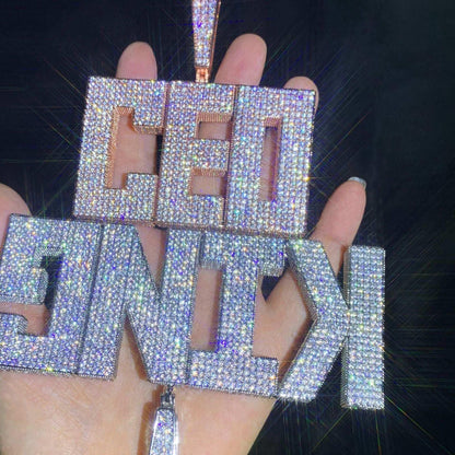 Iced Out Letter Pendant | DIY CZ Initial Hip Hop Necklace for Trendy Streetwear - CaratixJewelry