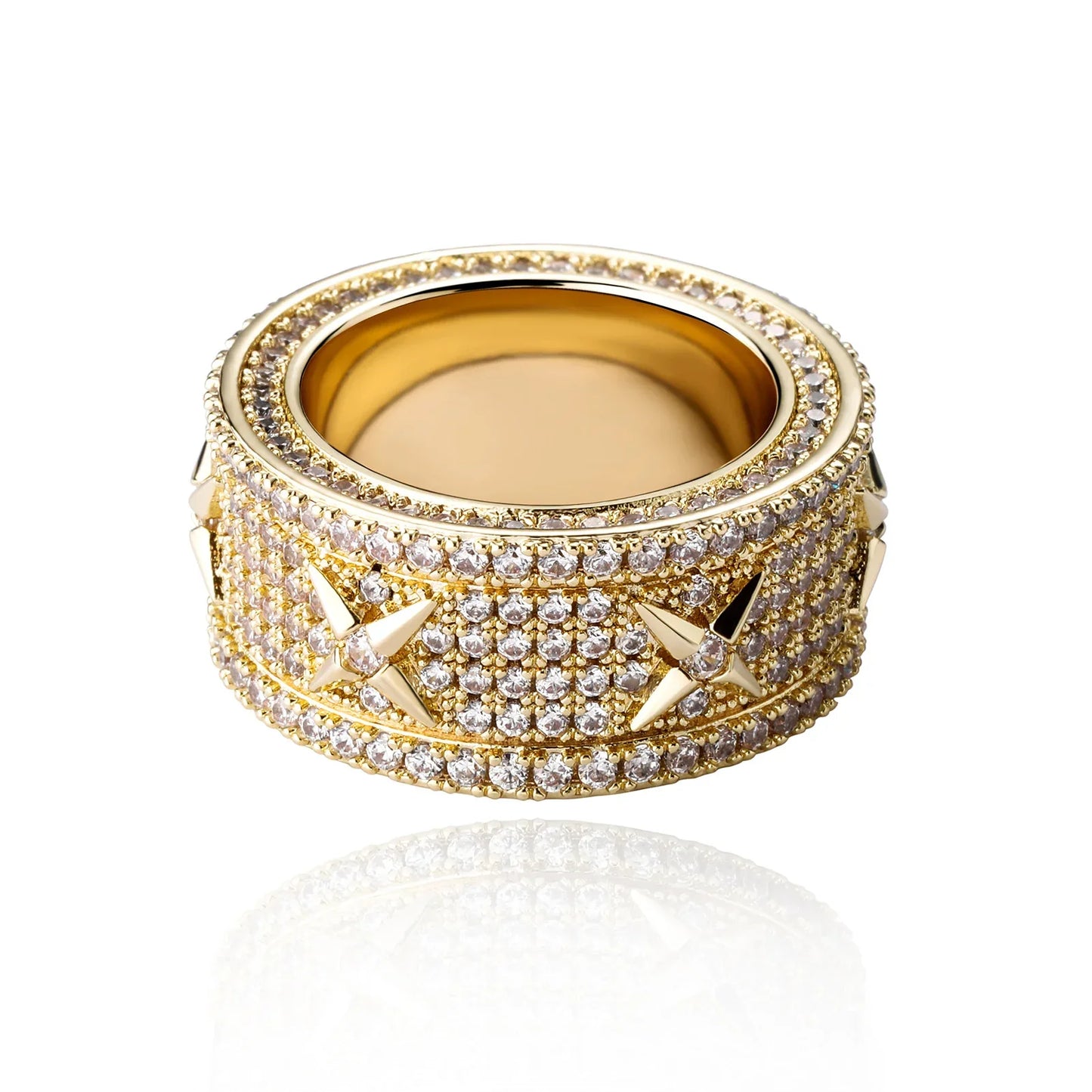 Unisex Vintage Iced Out Ring | Full Micro-Pave Round Band | Caratix