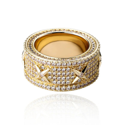 Unisex Vintage Iced Out Ring | Full Micro-Pave Round Band | Caratix