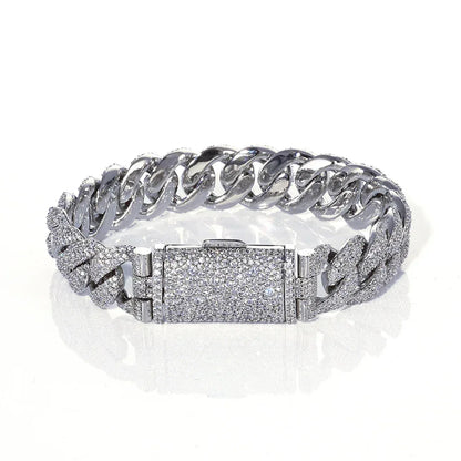 14mm Iced Out Cuban Chain Necklace Zircon Rapper - CaratixJewelry