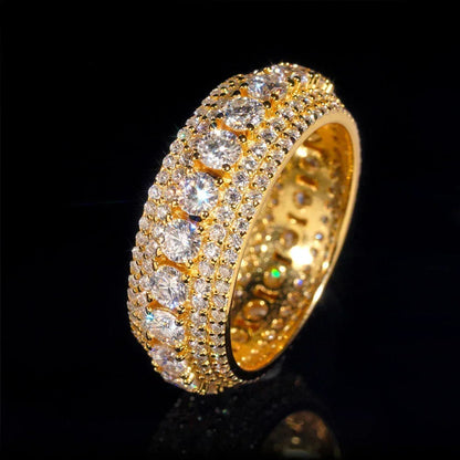 Men’s Moissanite Hip Hop Ring | S925 Silver Iced Out Rapper Jewelry - CaratixJewelry