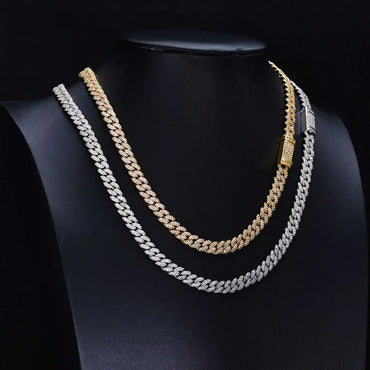 Custom 7mm Double-Row Bubble Cuban Link Necklace - CaratixJewelry