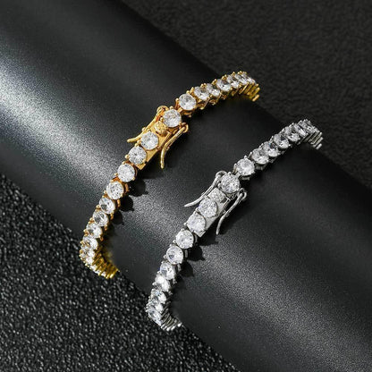 4mm Tennis Chain Bracelet with Prong-Set Zircon for Men & Women | Caratix Jewelry - CaratixJewelry