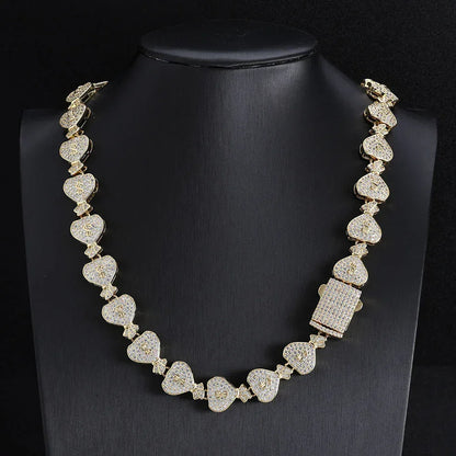 15mm Money Bag Zircon Cuban Chain Necklace - CaratixJewelry