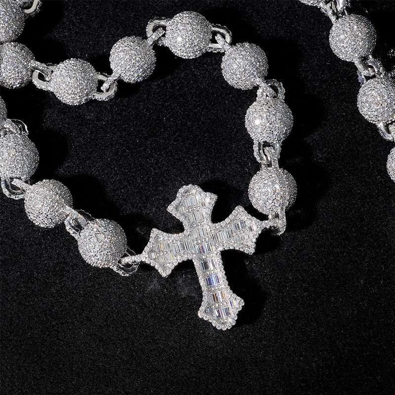 Moissanite Cuban Link Necklace | S925 Silver Men’s Iced Out Hip Hop Chain - CaratixJewelry
