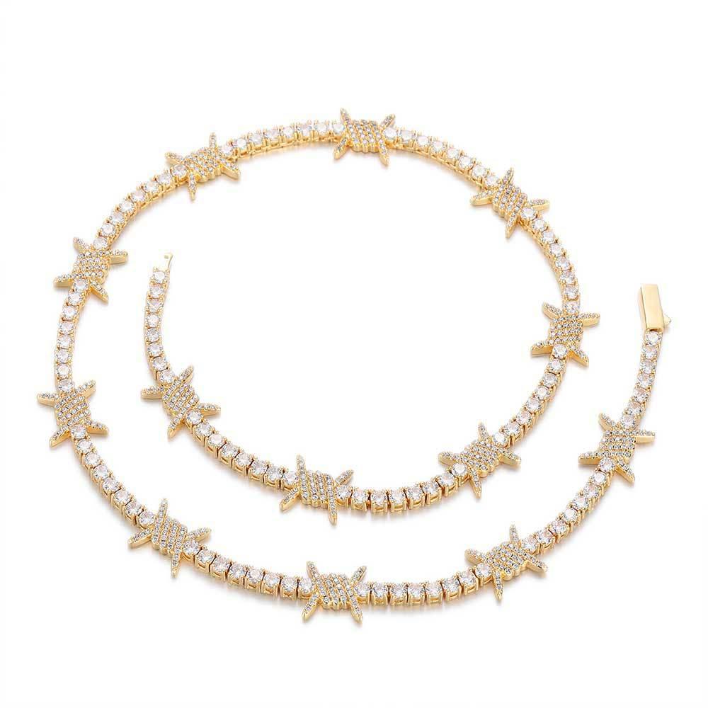 Thorn Tennis Chain Zircon Necklace with Spring Clasp for Men & Women | Caratix Jewelry - CaratixJewelry