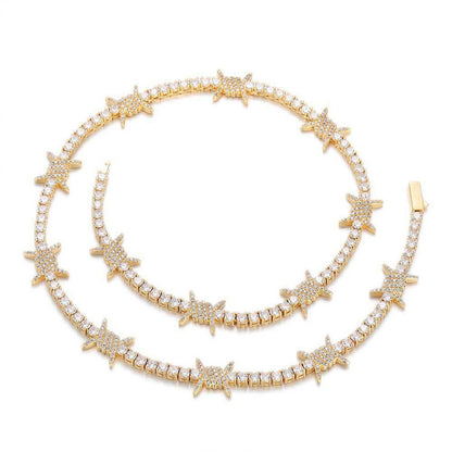 Thorn Tennis Chain Zircon Necklace with Spring Clasp for Men & Women | Caratix Jewelry - CaratixJewelry